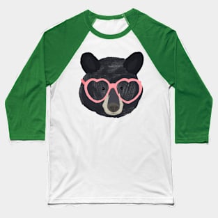 Bear in Glasses Baseball T-Shirt